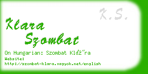 klara szombat business card